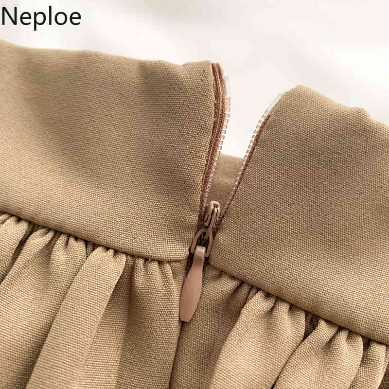 Neploe Elastic Waist Cake Shorts Skirts Women Fashion All Match Thin Pleated Wide Leg Pants Sweet Ruffles Cute Mujer Pantalones 210422
