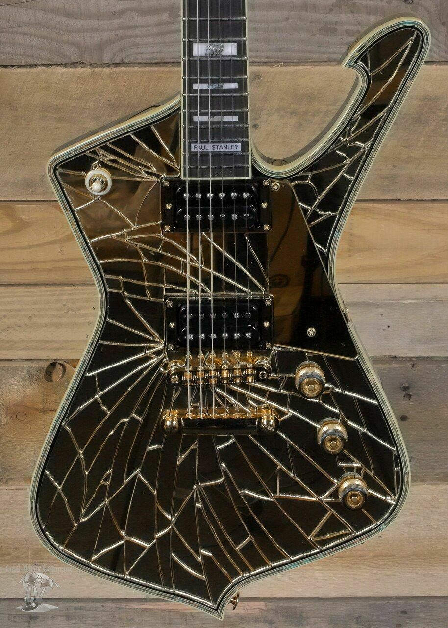 Iceman Paul Stanley Signature Gold Fractured Mirror Electric Guitar CrackMirror Pickguard, Abalone Body Binding, Golden Hardware
Iceman Paul Stanley Signature Gold Fractured Mirror Electric Guitar CrackMirror Pickguard, Abalone Body Binding, Golden Hardware