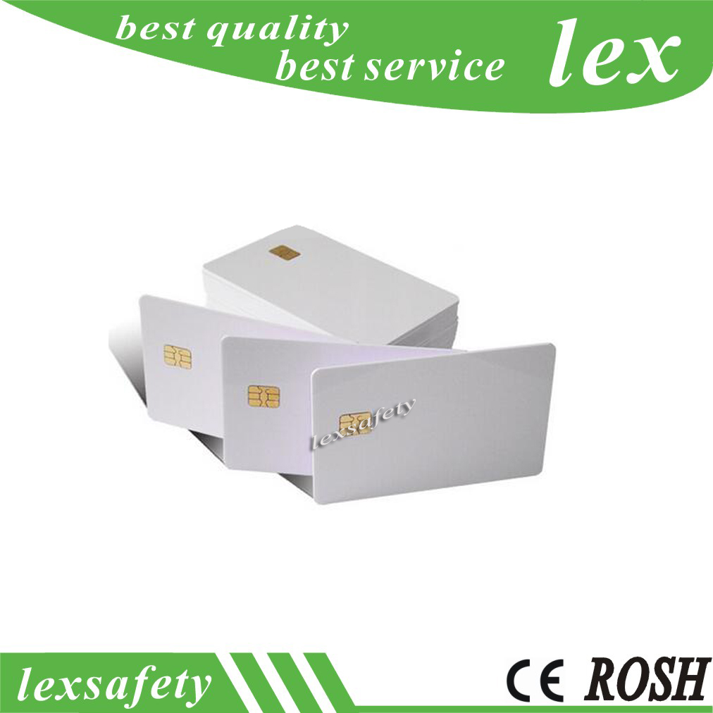 100PCS LOT white Contact Smart IC Blank FM4442 chip pvc card with 4442 Chip 4442 Cards for Printer