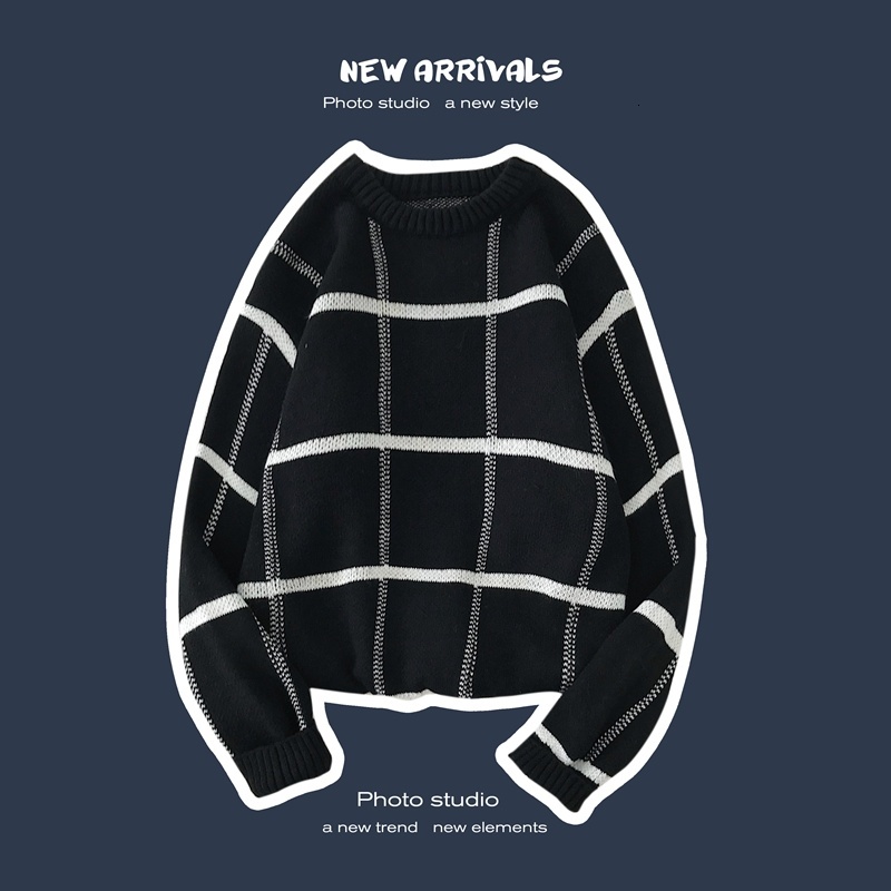 men's sweaters male chess sweater, retro knitted sweater with long sleeves, casual round collar and loose for autumn winter yoja, White;black
men's sweaters male chess sweater, retro knitted sweater with long sleeves, casual round collar and loose for autumn winter yoja, White;black
