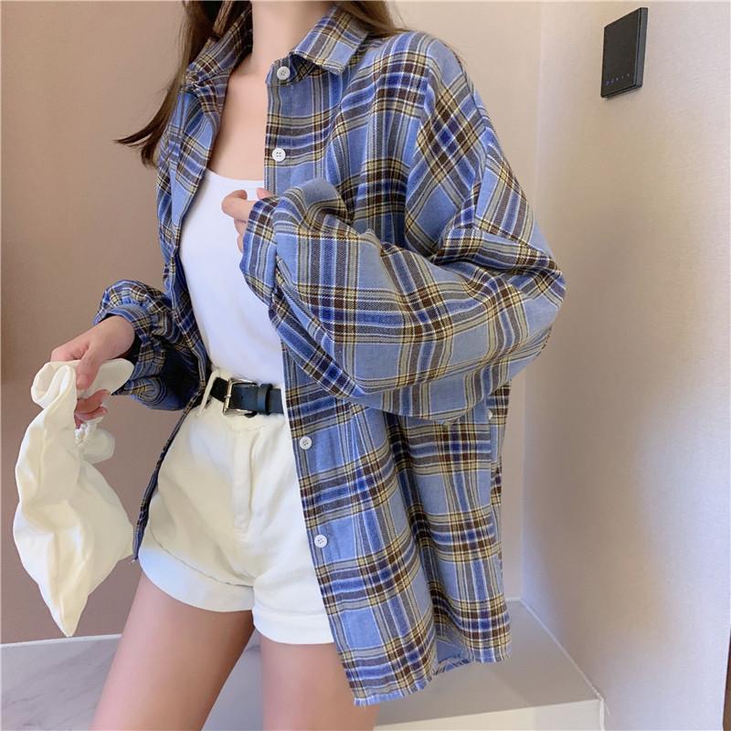 Women's Blouses & Shirts Plus Size Women Plaid Shirt Chic Checked Blouse Long Sleeve Female Casual Print Loose Cotton Tops Blusas Spring S, White
Women's Blouses & Shirts Plus Size Women Plaid Shirt Chic Checked Blouse Long Sleeve Female Casual Print Loose Cotton Tops Blusas Spring S, White