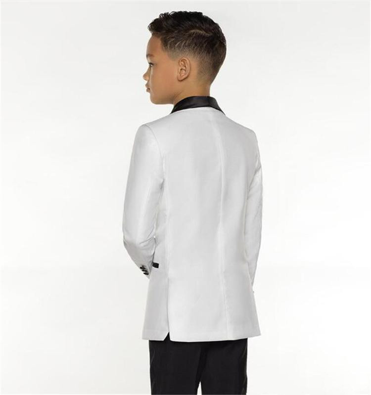 Boys Tuxedo Boys Dinner Suits 3 Piece Boys Black Shawl Lapel Formal Suit Tuxedo for Kids(Jackets+Vests+Pants)