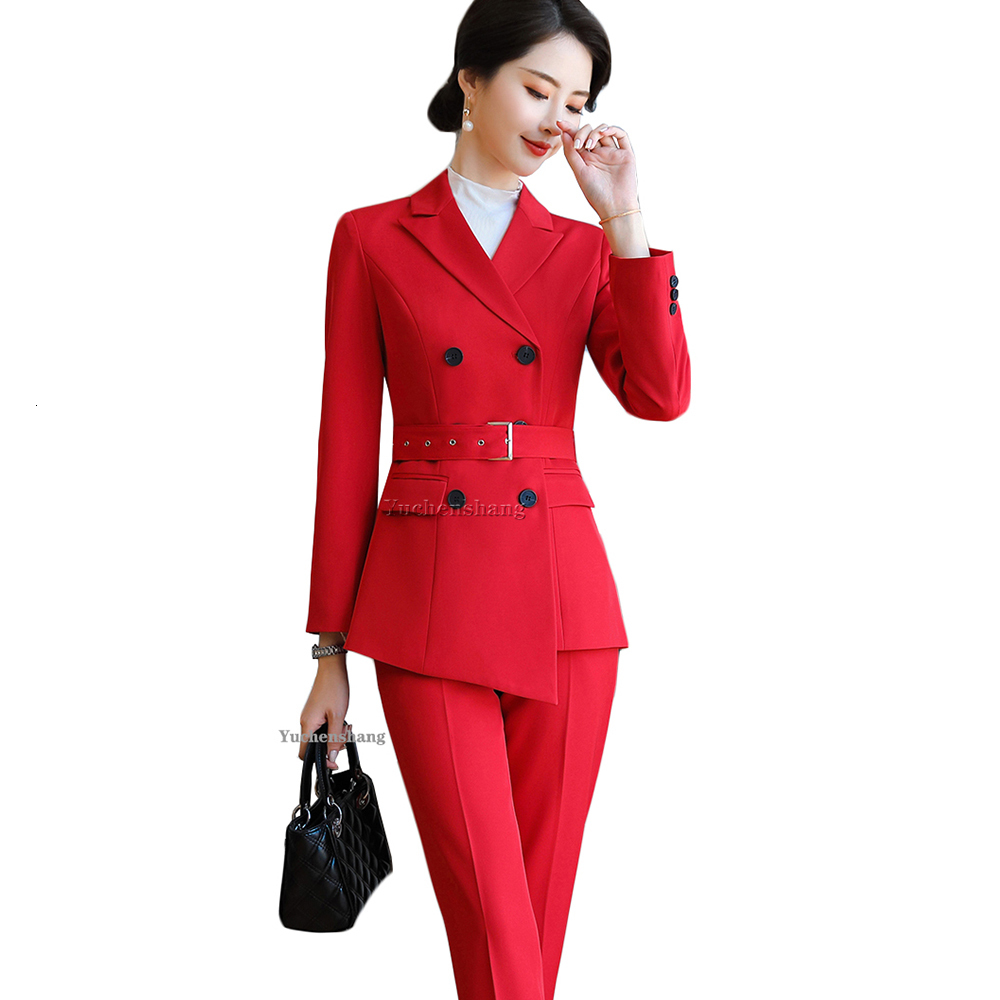 Women's Suits & Blazers Asymmetric Size S- Women Pant Suit Red Black Two Pieces Set With Belt Triple Breasted Blazer For Office Lady 8PZ5, Black 2 piece set
Women's Suits & Blazers Asymmetric Size S- Women Pant Suit Red Black Two Pieces Set With Belt Triple Breasted Blazer For Office Lady 8PZ5, Black 2 piece set