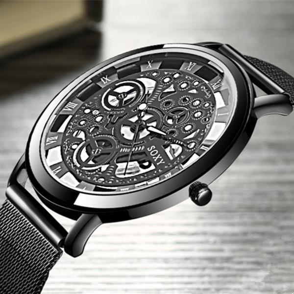 Wristwatches SOXY Brand Golden Silver Luxury Hollow Steel Watches Men Retro Hombre Quartz Wrist Watch Fashion Casual Man Women Unisex Reloje, Leather wd
Wristwatches SOXY Brand Golden Silver Luxury Hollow Steel Watches Men Retro Hombre Quartz Wrist Watch Fashion Casual Man Women Unisex Reloje, Leather wd