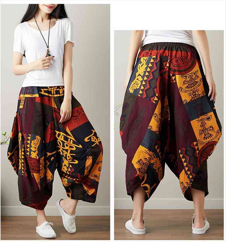 y2k wide-leg printed cotton womens capri and linen large size ethnic style elastic waist cropped clothes, Black;white
y2k wide-leg printed cotton womens capri and linen large size ethnic style elastic waist cropped clothes, Black;white