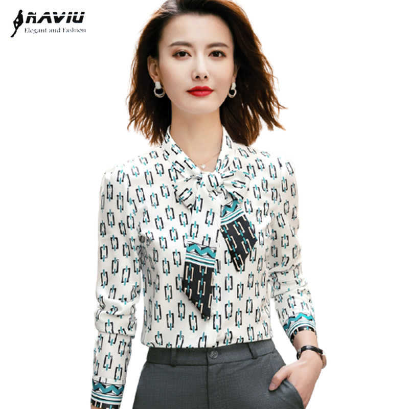Printed Shirt Women Spring Chiffon Fashion High End Design Bow Blouses Office Ladies Formal Work Tops 210604, Blue
Printed Shirt Women Spring Chiffon Fashion High End Design Bow Blouses Office Ladies Formal Work Tops 210604, Blue