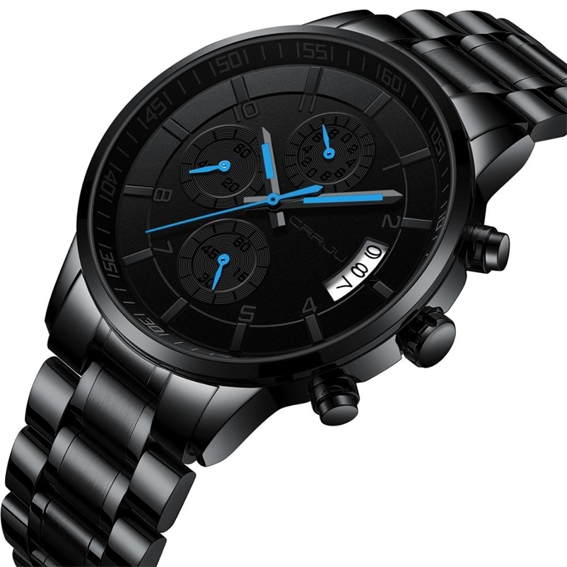 Men's Watches Six-pin Multifunctional Chronograph Wristwatches,Stainsteel Steel Band Waterproof Watch CRRJU Top Luxury Brand 210608, Silver blue
Men's Watches Six-pin Multifunctional Chronograph Wristwatches,Stainsteel Steel Band Waterproof Watch CRRJU Top Luxury Brand 210608, Silver blue