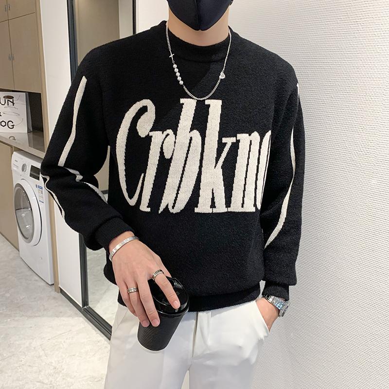 Men's Sweaters Fashion Thick Letters Printed Pull Homme Vintage Round Neck Warm Pullovers Autumn Winter Korean Designer Street Sweater, White;black
Men's Sweaters Fashion Thick Letters Printed Pull Homme Vintage Round Neck Warm Pullovers Autumn Winter Korean Designer Street Sweater, White;black