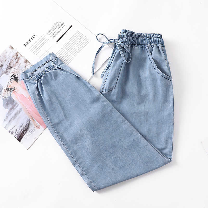 Loose size High Waist Women'S Trousers Denim Streetwear Jeans Vintage Girls Woman Pants Wide Leg Femme Pantalon 210922