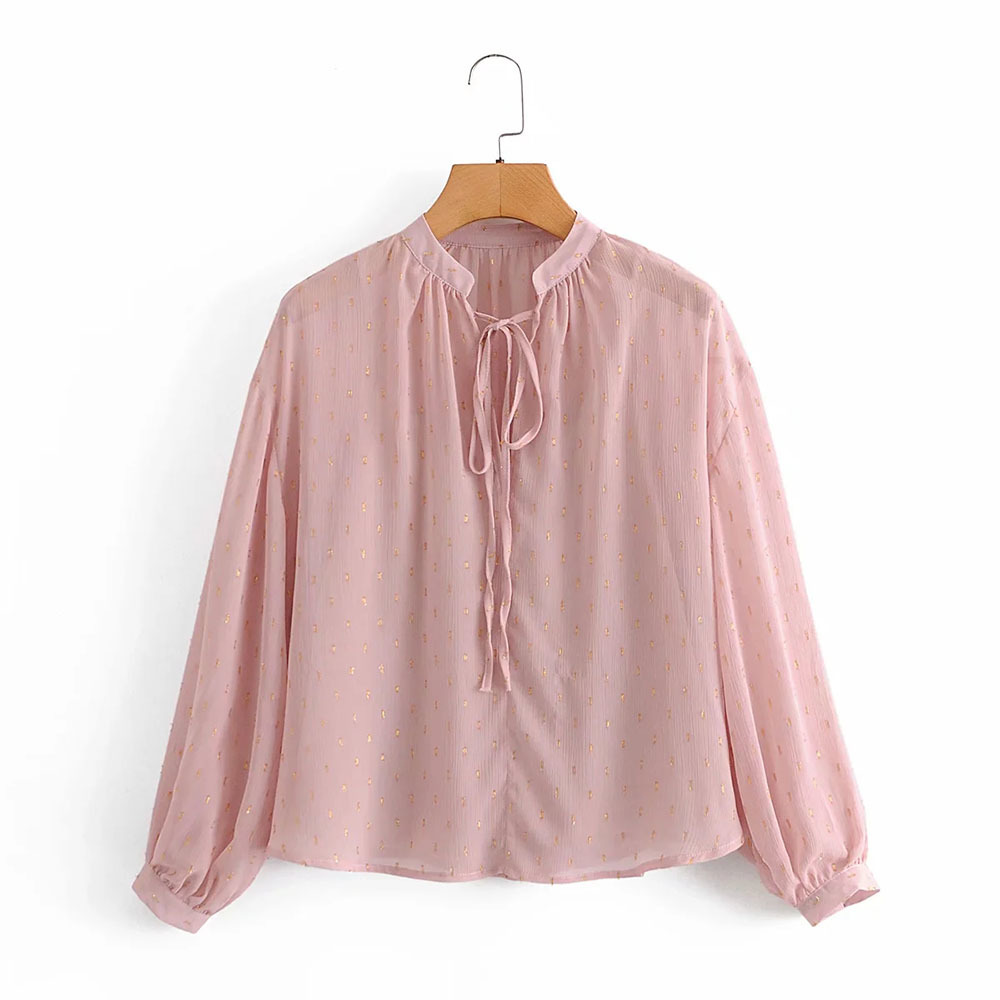 Autumn Fashion Button Up Chiffon Shirt Vintage Blouse Women Pink And Golden Silk Thread Lady Long Sleeves Female Loose Shirt 210520, As pictures
Autumn Fashion Button Up Chiffon Shirt Vintage Blouse Women Pink And Golden Silk Thread Lady Long Sleeves Female Loose Shirt 210520, As pictures