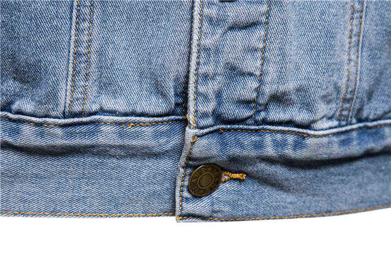 Cotton Denim Jacket Men Casual Solid Color Lapel Single Breasted Jeans Jacket Men Autumn Slim Fit Quality Mens Jackets 211110