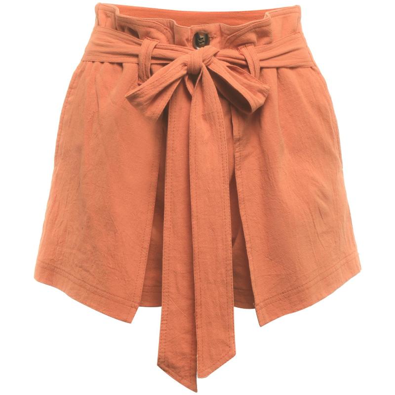 Summer Women's Shorts High-waisted Single-breasted Breeches With Wide Leg Made Of Cotton Show Slim Plus Size