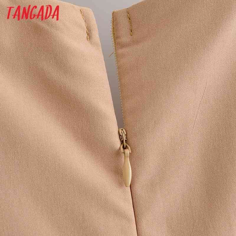 Summer Women Vintage Midi V Neck Short Sleeve Ladies Elegant Dress Vestidos AI02 210416