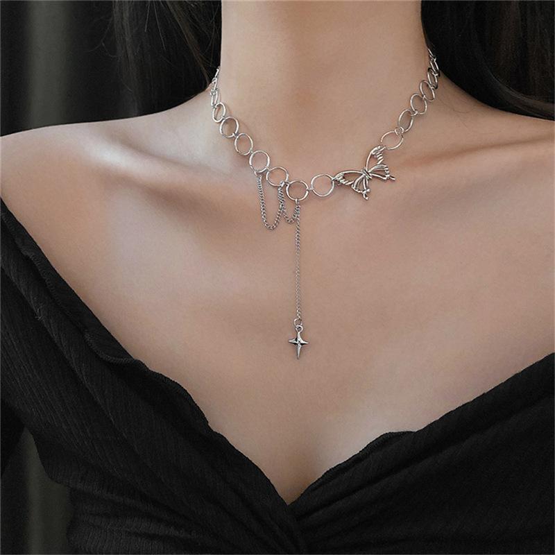 Chokers Stainless Steel Butterfly Choker Punk Style Necklace For Women Charms Designer Hip Hop Chain Fashion Jewelry
Chokers Stainless Steel Butterfly Choker Punk Style Necklace For Women Charms Designer Hip Hop Chain Fashion Jewelry