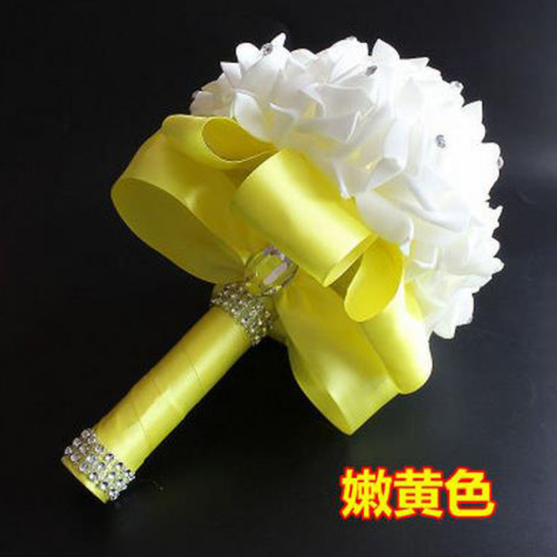 Wedding Party Gifts Elegant Rose Artificial Bridal Flowers Bride Bouquet Crystal Royal Blue Silk Ribbon Buque De Noivablue bouquet