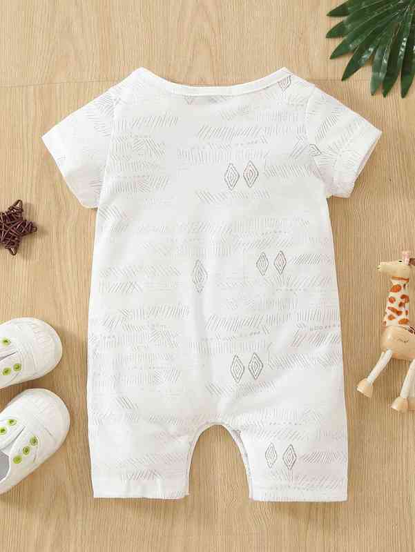 Baby Letter & Elephant Print Romper SHE