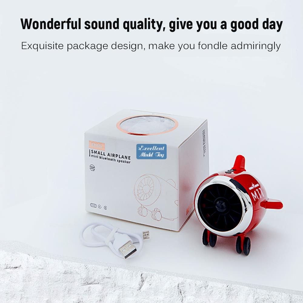 Cute Cartoon Aircraft Modle Wireless Bluetooth Speaker, Mini Portable o, Answer the Phone, Dual interconnection, Christmas Kid Birthday Gift, Decorati