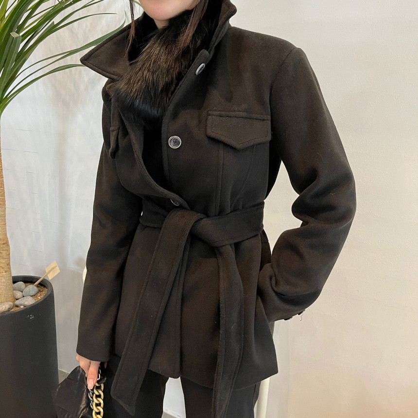 Korea Autumn Winter Minimalist Long Sleeve Office Ladies Jackets with Belt Business Female Single Breasted Woolen Coat Elegant 210506