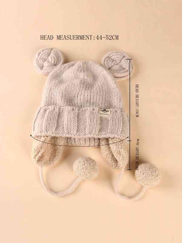Baby Cartoon Ear Decor Knit Hat SHE