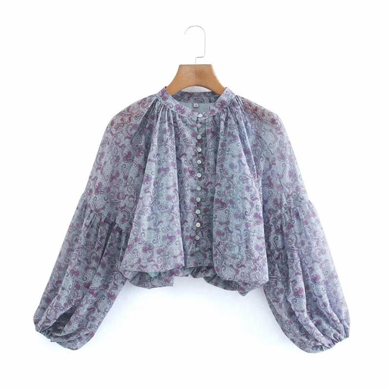 Spring Women Lantern Sleeve Chiffon Blouse Breasted Single Floral Tops Plus Size Loose Vintage Ladies Shirts NX9803 210525, Blue
Spring Women Lantern Sleeve Chiffon Blouse Breasted Single Floral Tops Plus Size Loose Vintage Ladies Shirts NX9803 210525, Blue