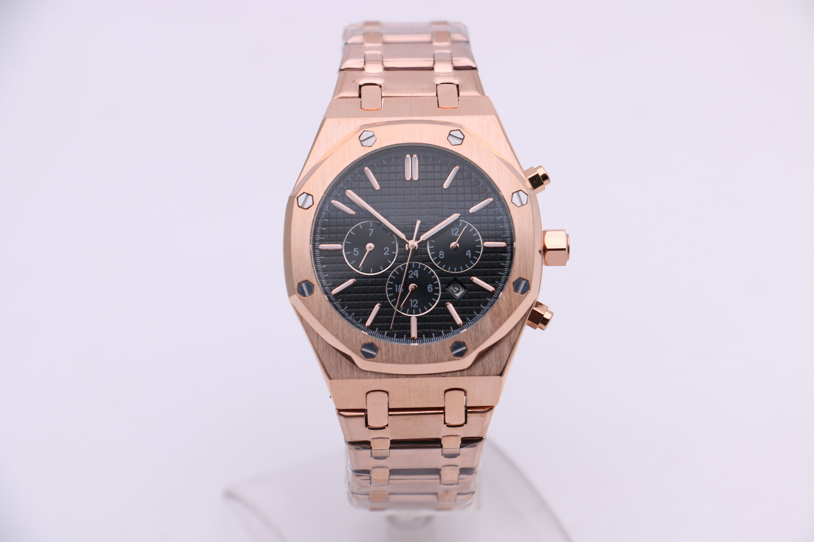 Cool Men's Case Strap Black Surface Fashion Mechanical Watch Six-Hand Stainless Steel Folding Clasp Calendar 48mm, Gold
Cool Men's Case Strap Black Surface Fashion Mechanical Watch Six-Hand Stainless Steel Folding Clasp Calendar 48mm, Gold
