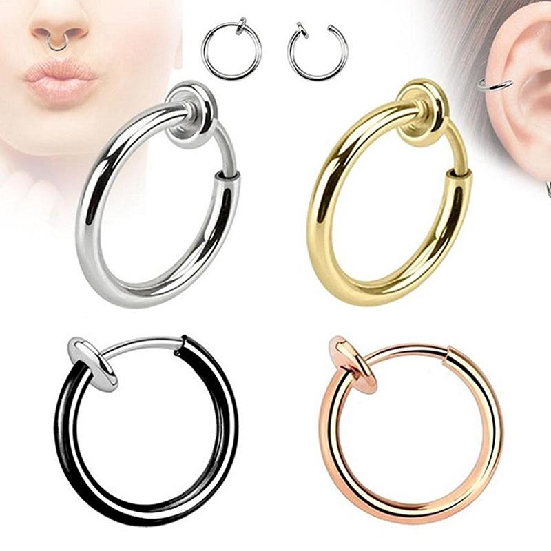 Hoop & Huggie 1pc Fake Nose Ring Goth Punk Lip Ear Clip On Septum Piercing Rings Earrings Oreja Jewelry
Hoop & Huggie 1pc Fake Nose Ring Goth Punk Lip Ear Clip On Septum Piercing Rings Earrings Oreja Jewelry