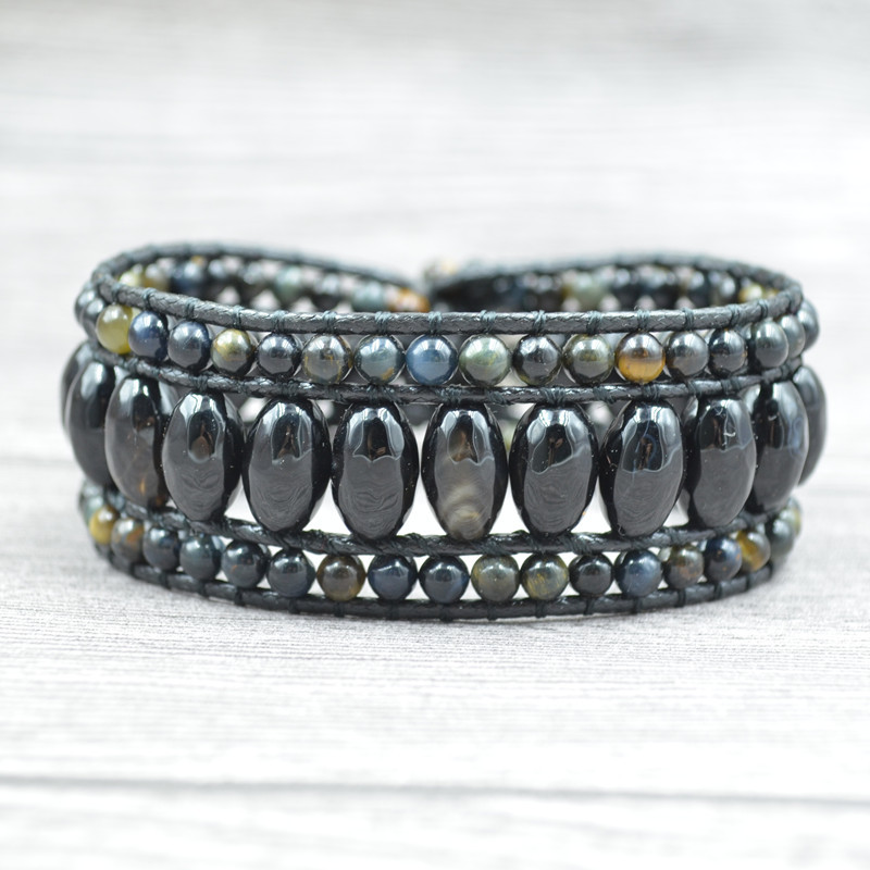 Male Trendy Multilayer 4mm Blue Tiger Stone Braided Strands Bracelets Retro Boho Style Beaded Accessories
Male Trendy Multilayer 4mm Blue Tiger Stone Braided Strands Bracelets Retro Boho Style Beaded Accessories