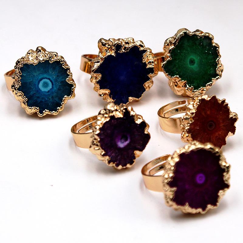 Cluster Rings Natural Stone Ring Crystal Flower Plating Golden Opening Hand Jewelry Accessories
Cluster Rings Natural Stone Ring Crystal Flower Plating Golden Opening Hand Jewelry Accessories