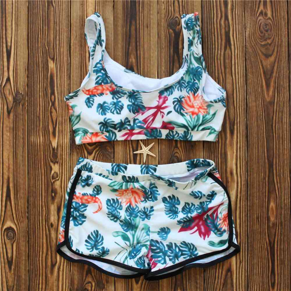 Bikinis Women Sexy Padded Girl Bathing Suit Tankini Swimsuits Swimwear Female Push Up Swimsuit Set With Shorts Trunks 210520