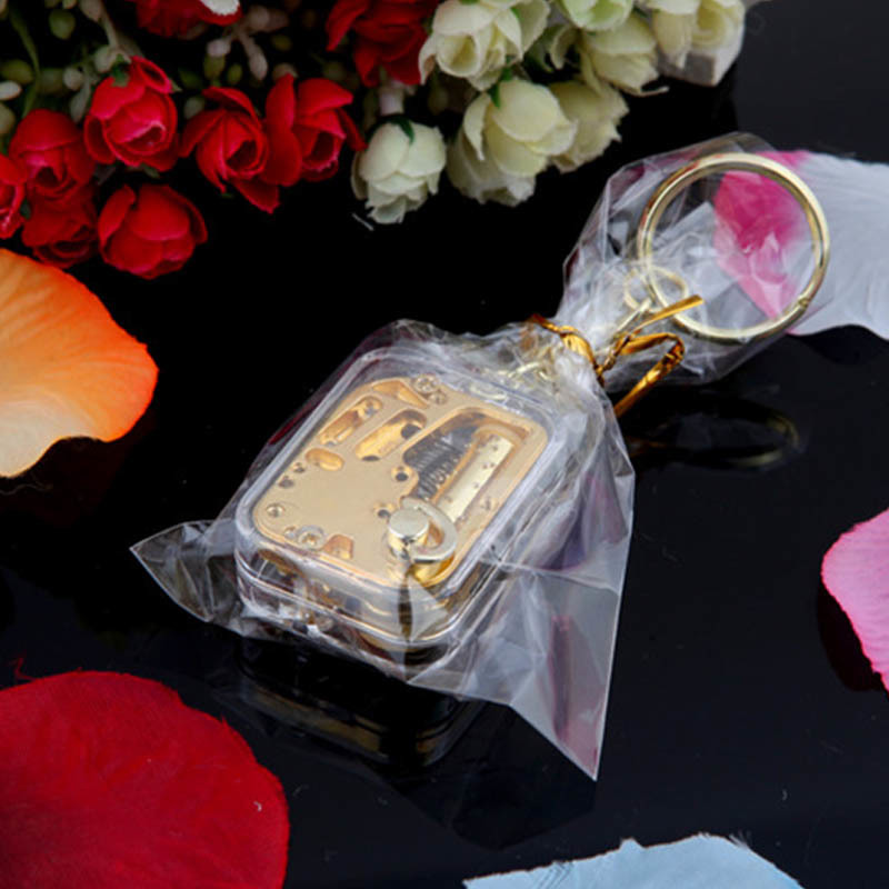 Mechanical Music Boxes 1Pcs Music Box Keychain Movement DIY Play Set Acrylic Handy Crank Children Birthday Gifts Kids Toys