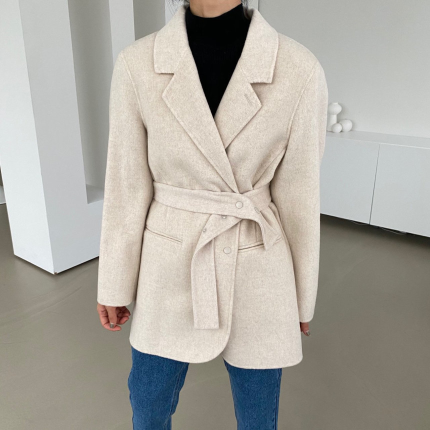 OL Notched Minimalist Solid Blazer Coat Autumn Winter Formal Work Wear Lace-up Women Blazers Suit Jacket Female 210421