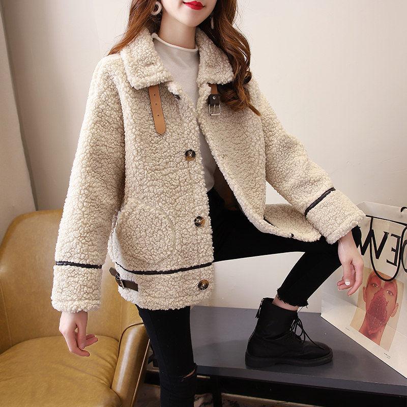 Women's Jackets Jacket Long-sleeve Korean Version Of Loose Autumn And Winter All-match Thick Fur Plush Warm Top Lamb Wool Coat, Black;brown
Women's Jackets Jacket Long-sleeve Korean Version Of Loose Autumn And Winter All-match Thick Fur Plush Warm Top Lamb Wool Coat, Black;brown