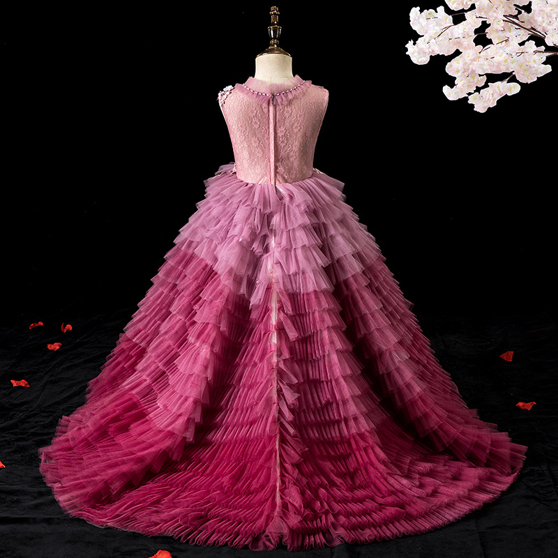 Custom-made Cheap Flower Girls Dresses with Beautiful Jewel Neckline Tulle Pretty Big Bowknot Back Little Baby Pageant Gowns for Girls 2021