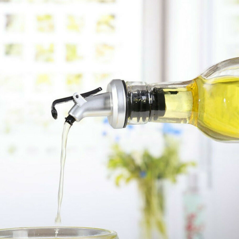 2PCS Oil Bottle Stopper Lock Plug Seal Leak-proof Food Grade Rubber Nozzle Sprayer Liquor Dispenser Wine Pourer Kitchen Bar Tool
