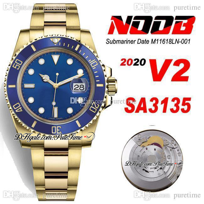 N V2 SA3135 Automatic Mens Watch 18K Yellow Gold Blue Ceramics Index Dial 904L Steel Case And Bracelet ETA Super Version 2021 PTRX Puretime a1, Slivery;brown
N V2 SA3135 Automatic Mens Watch 18K Yellow Gold Blue Ceramics Index Dial 904L Steel Case And Bracelet ETA Super Version 2021 PTRX Puretime a1, Slivery;brown