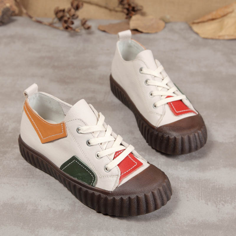 dress shoes spring sports flat woman lace up genuine leather flats female reteo chunky footwear mixed colors fashion sneakers zo71, Black
dress shoes spring sports flat woman lace up genuine leather flats female reteo chunky footwear mixed colors fashion sneakers zo71, Black