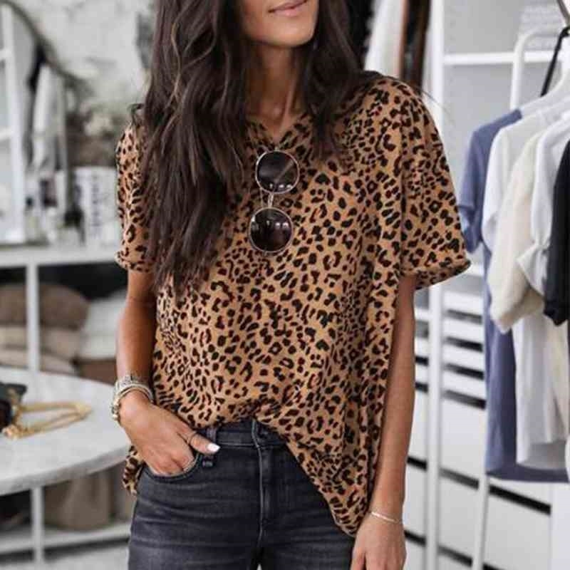 Plus Size 5XL Women' Blouse Loose Short Sleeve O-neck Women Tops Casual Leopard Print Shirt Camisas Mujer 210603
Plus Size 5XL Women' Blouse Loose Short Sleeve O-neck Women Tops Casual Leopard Print Shirt Camisas Mujer 210603