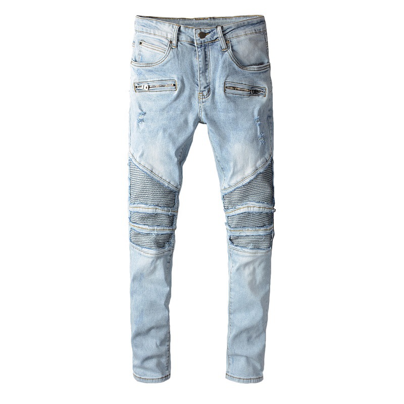 Street Trend Light-colored Knee-damage Patch for Young Men Stretch Slim-fit Motorcycle Pants High Street Jeans, Blue
Street Trend Light-colored Knee-damage Patch for Young Men Stretch Slim-fit Motorcycle Pants High Street Jeans, Blue
