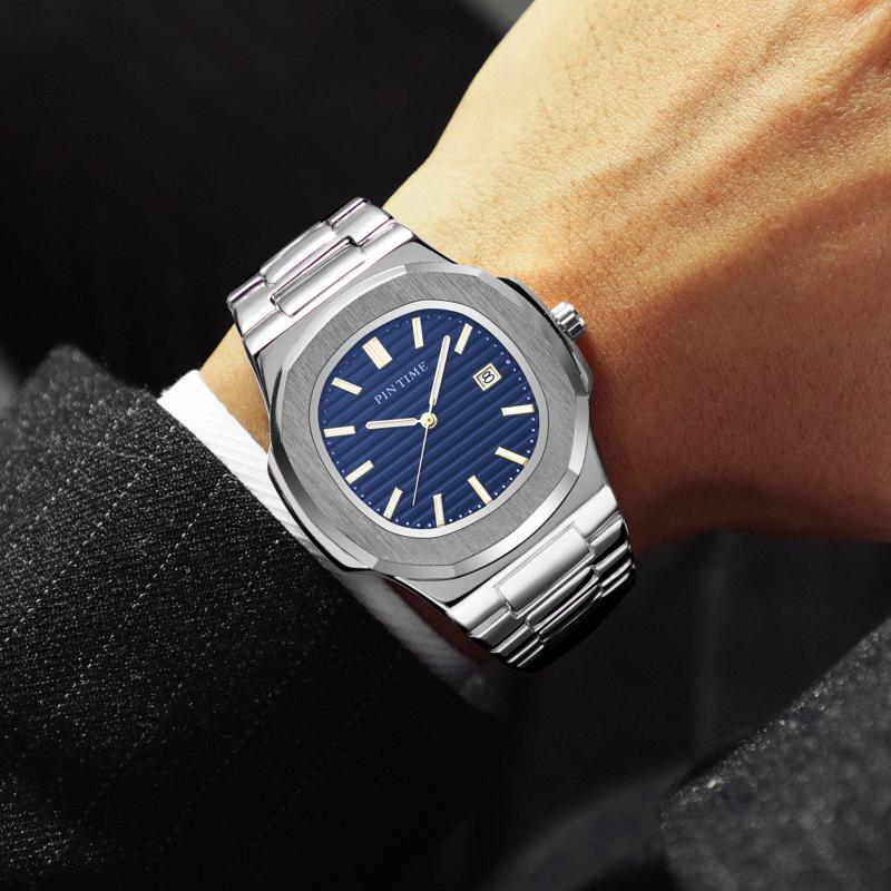 Wristwatches PINTIME Full Steel Mens Watches Top Gold Casual Quartz Male Wristwatch Waterproof Military Watch Men Calendar Cloc, Black
Wristwatches PINTIME Full Steel Mens Watches Top Gold Casual Quartz Male Wristwatch Waterproof Military Watch Men Calendar Cloc, Black