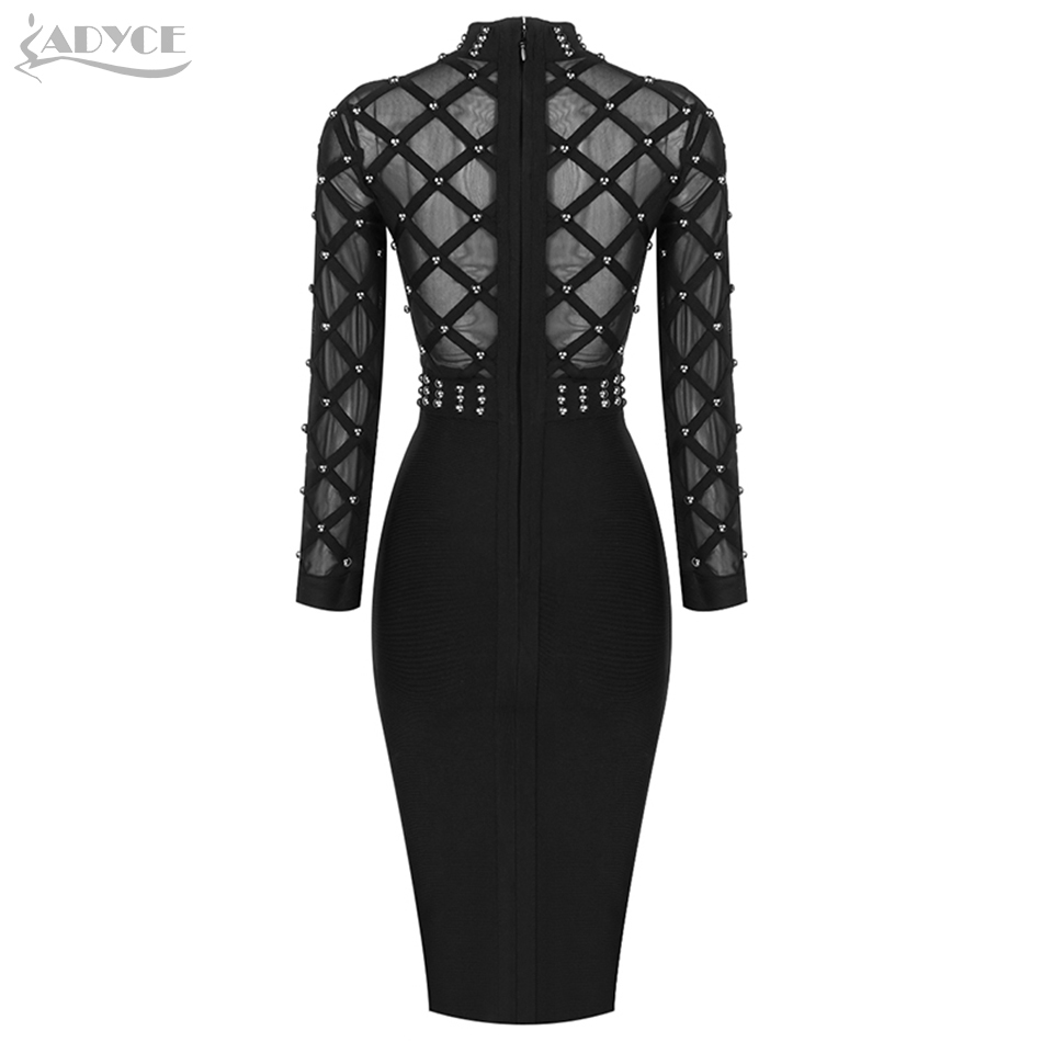 Winter Women Long Sleeve Beading Bandage Dress Sexy Lace Turtleneck Bodycon Club Celebrity Runway Party Dresses 210423