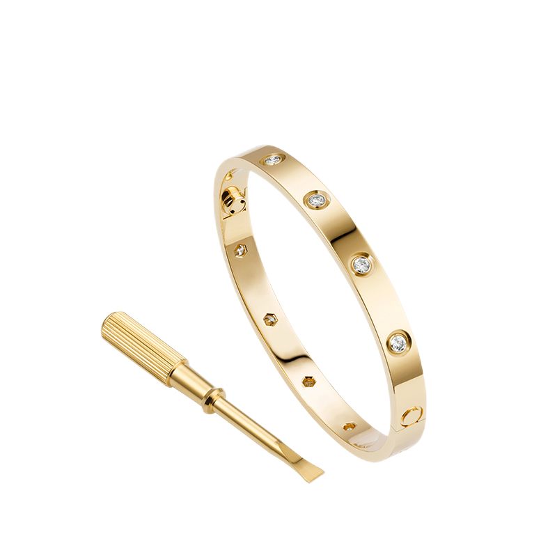 Love Screw Bracelet 2021 Designer Bracelets Luxury Jewelry Women Bangle 10 Diamonds Classic Titanium Steel Alloy Gold-Plated Craft Never Fade Not Allergic -Gold
Love Screw Bracelet 2021 Designer Bracelets Luxury Jewelry Women Bangle 10 Diamonds Classic Titanium Steel Alloy Gold-Plated Craft Never Fade Not Allergic -Gold