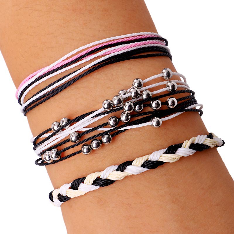 Bohemia Handmade Wax Rope Beads Charm Bracelets Jewelry For Women Black Purple Blue Woven Bracelet Party Gift
Bohemia Handmade Wax Rope Beads Charm Bracelets Jewelry For Women Black Purple Blue Woven Bracelet Party Gift