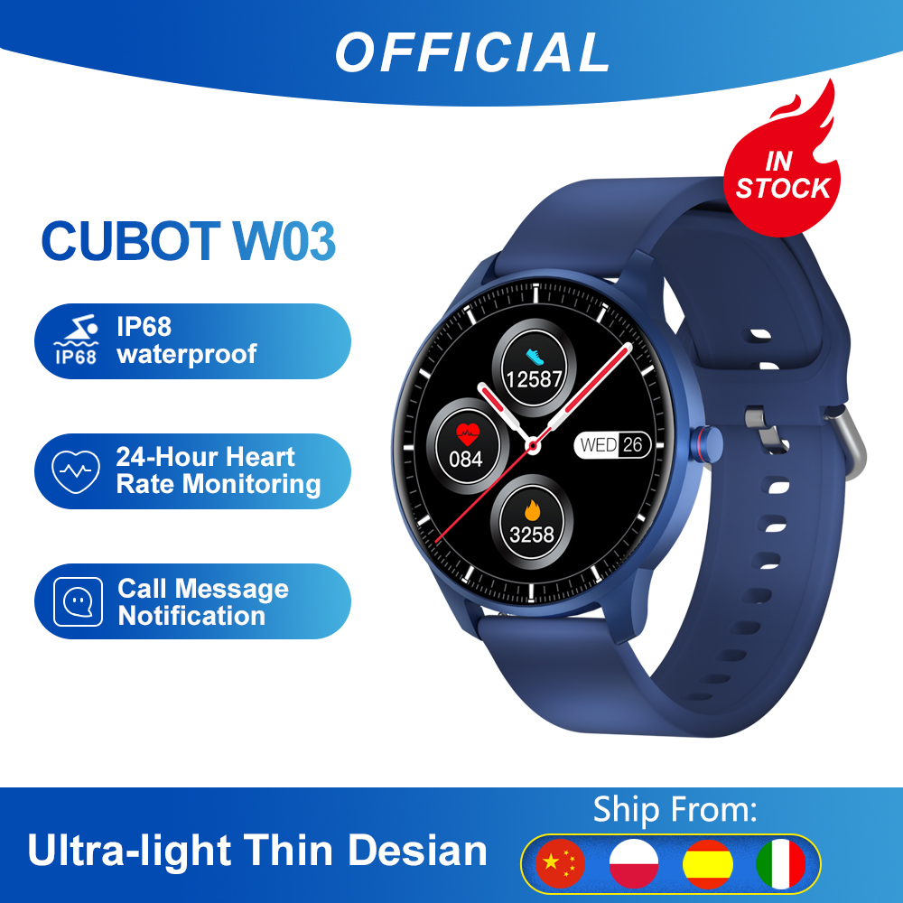 Cubot W03 IP68Waterproof SmartWatch Heart Rate Calorie Monitor Fitness Tracker Clock Android IOS Sport Smart Watch for Men Womeng, Black
Cubot W03 IP68Waterproof SmartWatch Heart Rate Calorie Monitor Fitness Tracker Clock Android IOS Sport Smart Watch for Men Womeng, Black