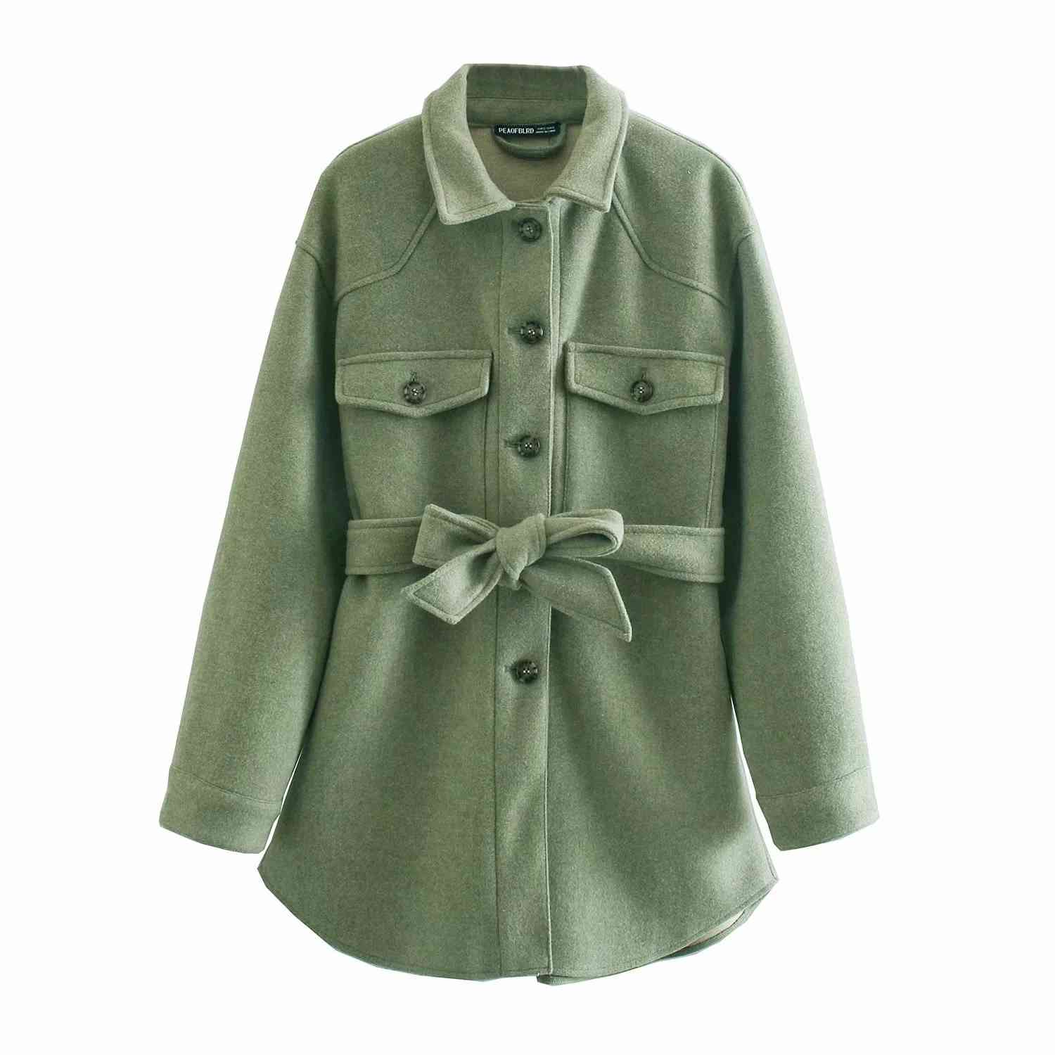 Vintage Oversize Woolen Jacket women winter coat Ladies Sashes thick Long Coats Elegant plus size Outerwear 210521