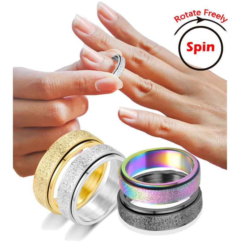 Cluster Rings Anxiety For Women Fidget Spinner Punk Rotating Freely Titanium Steel Stress Release Accessories Jewelry Gift Men, Golden;silver
Cluster Rings Anxiety For Women Fidget Spinner Punk Rotating Freely Titanium Steel Stress Release Accessories Jewelry Gift Men, Golden;silver