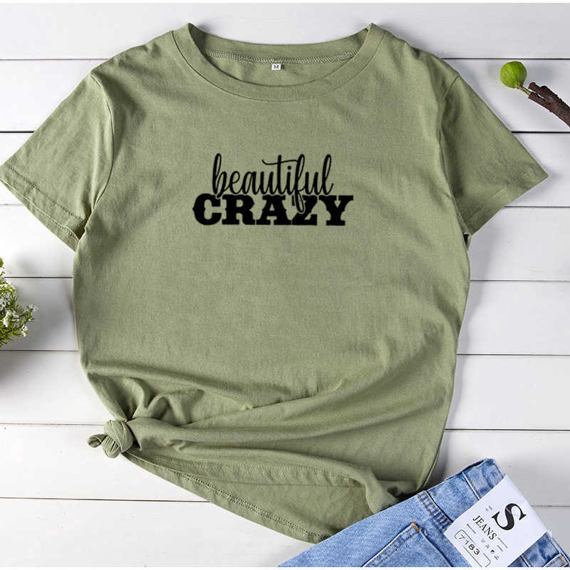 Beautiful Crazy Shirt Fashion T-shirt Women Summer Cotton T Shirt Women Harajuku O-neck Ladies Top Tee Shirt Femme Black & White 210527, Sollid
Beautiful Crazy Shirt Fashion T-shirt Women Summer Cotton T Shirt Women Harajuku O-neck Ladies Top Tee Shirt Femme Black & White 210527, Sollid