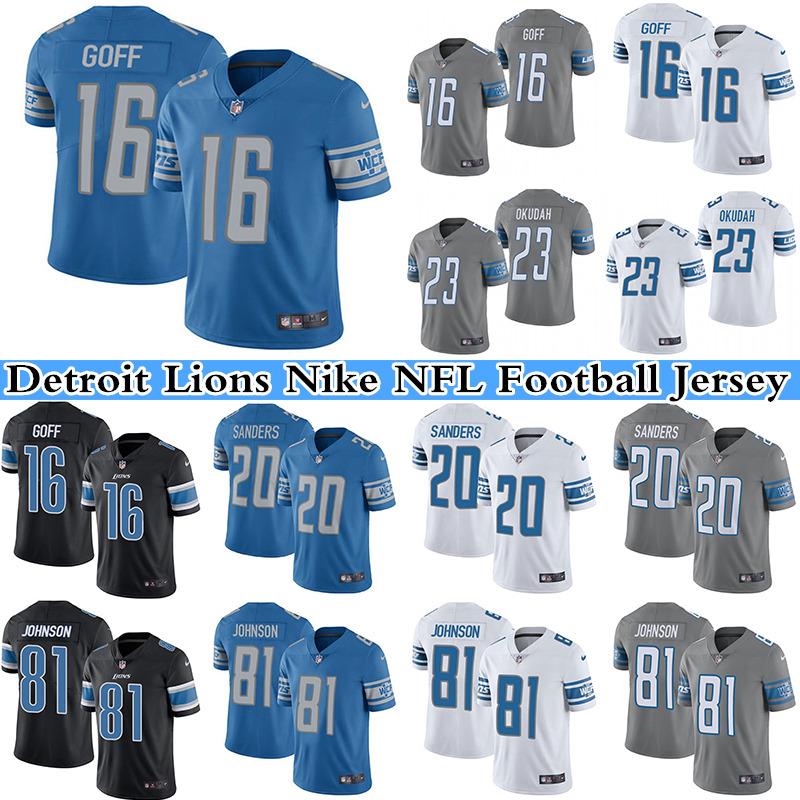 16 Jared Goff 23 Jeff Okudah 20 Barry Sanders 81 Calvin Johnson Men's Stitched NFL Detroit Lions Nike Limited Football Jersey, Light blue
16 Jared Goff 23 Jeff Okudah 20 Barry Sanders 81 Calvin Johnson Men's Stitched NFL Detroit Lions Nike Limited Football Jersey, Light blue