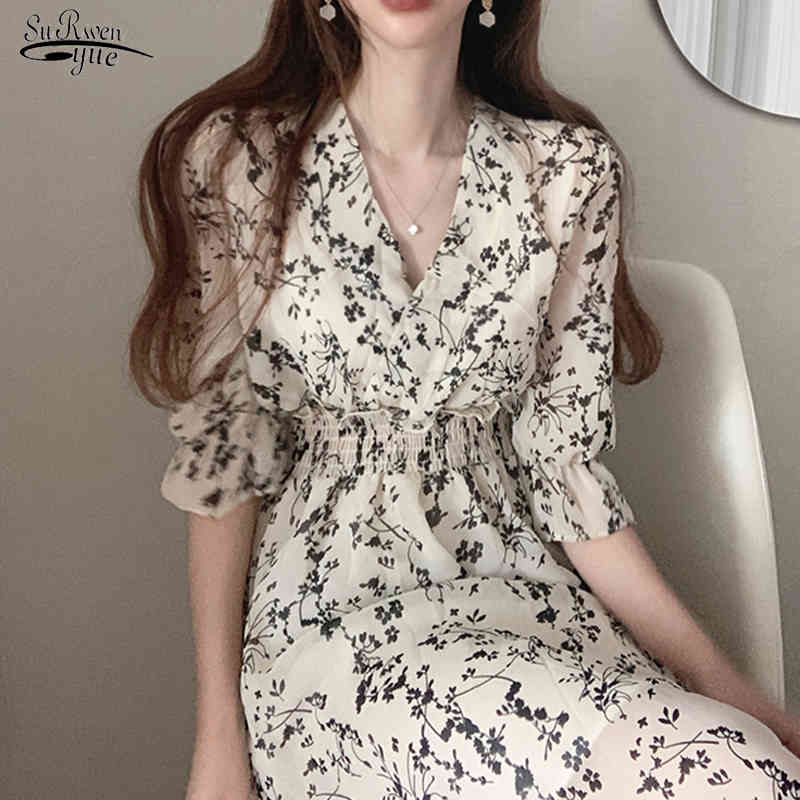 Casual Elegant V Neck Party Dress Summer Chiffon Dress for Women Floral High Waist Short Sleeve Long Dress Vestidos 13831 210518, Black
Casual Elegant V Neck Party Dress Summer Chiffon Dress for Women Floral High Waist Short Sleeve Long Dress Vestidos 13831 210518, Black
