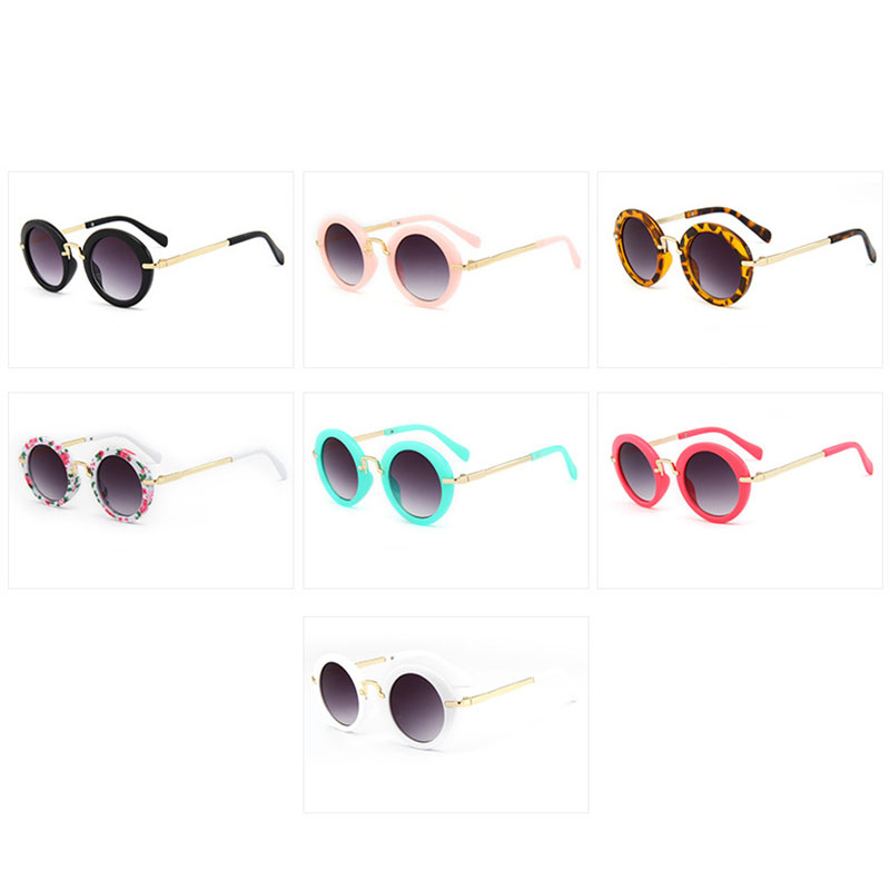 Kids Retro Sun Shades Infant Goggles Eyeglasses Sunglass Boys Girls Children Round Sunglasses Eyewear 7 Color Z260305