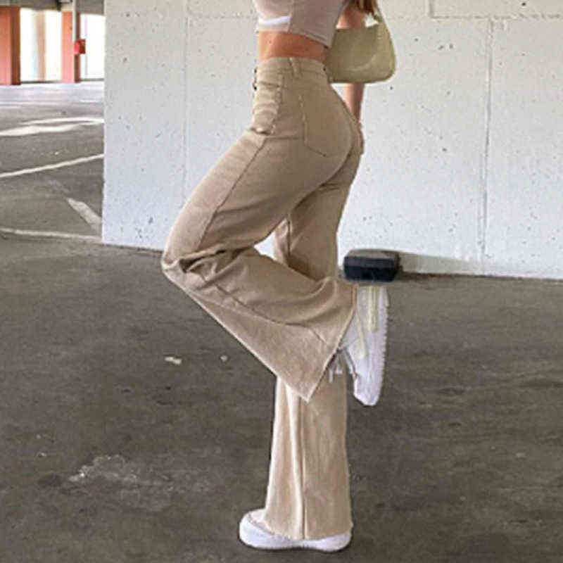 High waist slimming loose stretch denim wide leg pants women y2k fashion trend casual comfortable jeans 211115